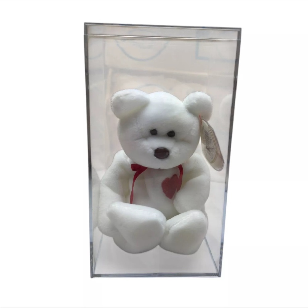 TY Valentino Bear Beanie Baby RARE 1993 1994 Error / P.E. Pellets & Brown Nose